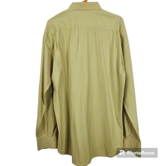 Kuhlman Long Mens Sleeve Checkered Print Button Down Shirt Size 44 - Picture 2 of 9